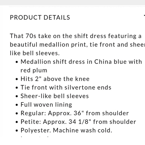 💥NWT💥 WHITE HOUSE BLACK MARKET SHIFT DRESS SZ S - Picture 6 of 6